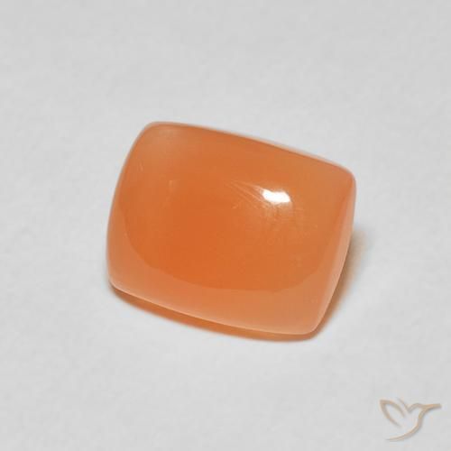 Pierre de lune Orange moyen naturelle Coussin, 2.11 ct, Translucide