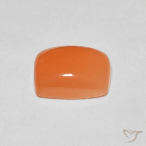 Pierre de lune Orange moyen naturelle Coussin, 2.11 ct, Translucide