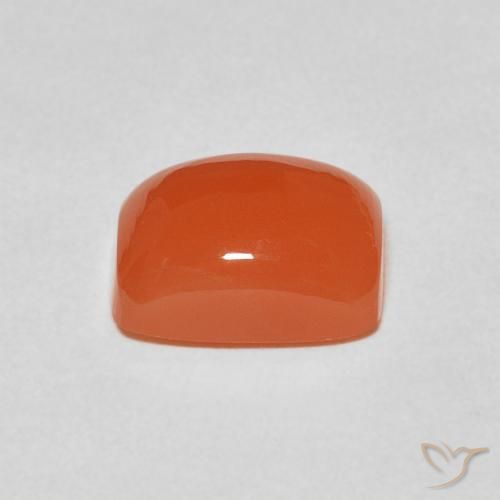Pierre de lune Orange feu naturelle Coussin, 2.54 ct, Translucide