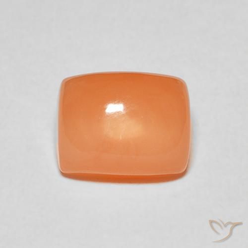 2.76ct Naturel Orange moyen Pierre de lune, Coussin, Translucide