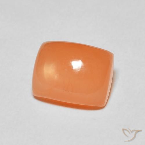 Pierre de lune Orange moyen naturelle Coussin, 2.76 ct, Translucide