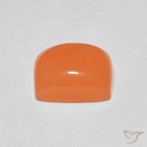 Pierre de lune Orange moyen naturelle Coussin, 2.76 ct, Translucide