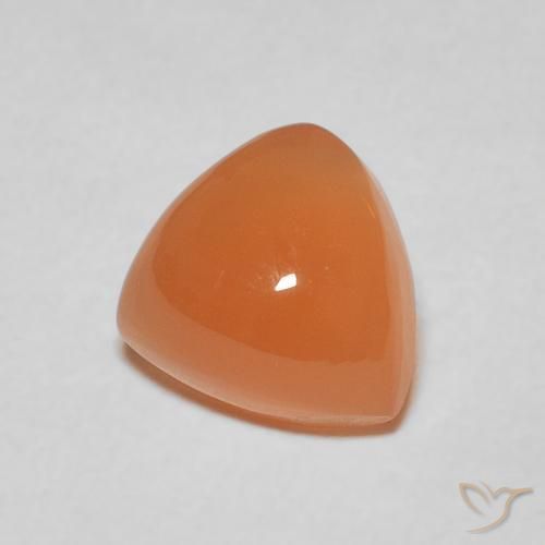 Pierre de lune Orange rougeâtre naturelle Trillion, 1.93 ct, Translucide