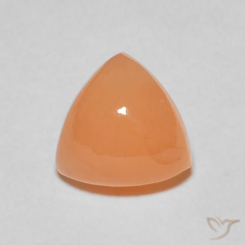 2.09ct Naturel Orange cantaloup Pierre de lune, Trillion, Translucide