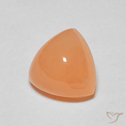 Pierre de lune Orange cantaloup naturelle Trillion, 2.09 ct, Translucide