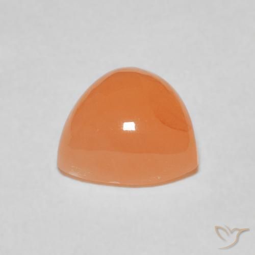 Pierre de lune Orange cantaloup naturelle Trillion, 2.09 ct, Translucide