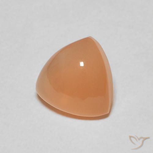Pierre de lune Orange cantaloup naturelle Trillion, 1.70 ct, Translucide