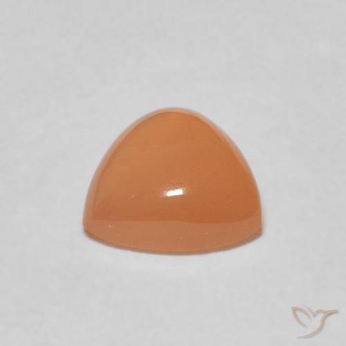 Pierre de lune Orange cantaloup naturelle Trillion, 1.70 ct, Translucide