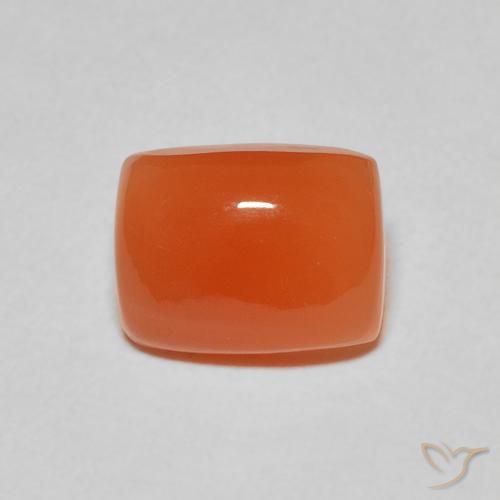 2.35ct Naturel Orange rouge foncé Pierre de lune, Coussin, Translucide