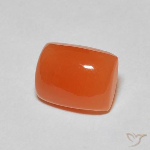 Pierre de lune Orange rouge foncé naturelle Coussin, 2.35 ct, Translucide