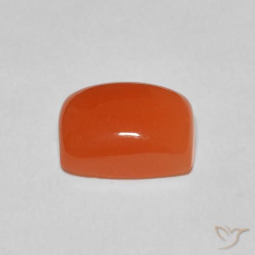 Pierre de lune Orange rouge foncé naturelle Coussin, 2.35 ct, Translucide
