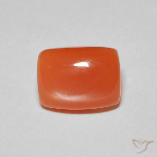 Pierre de lune Orange intense naturelle Coussin, 2.06 ct, Translucide