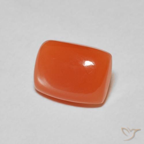 Pierre de lune Orange intense naturelle Coussin, 2.06 ct, Translucide