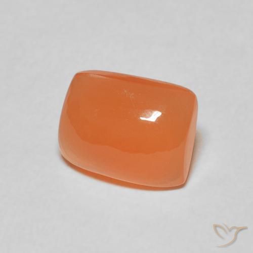 Pierre de lune Orange rougeâtre naturelle Coussin, 2.19 ct, Translucide