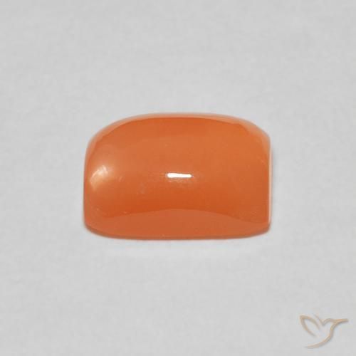 Pierre de lune Orange rougeâtre naturelle Coussin, 2.19 ct, Translucide