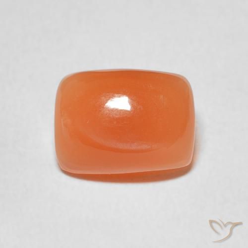 Pierre de lune Orange rougeâtre naturelle Coussin, 2.40 ct, Translucide