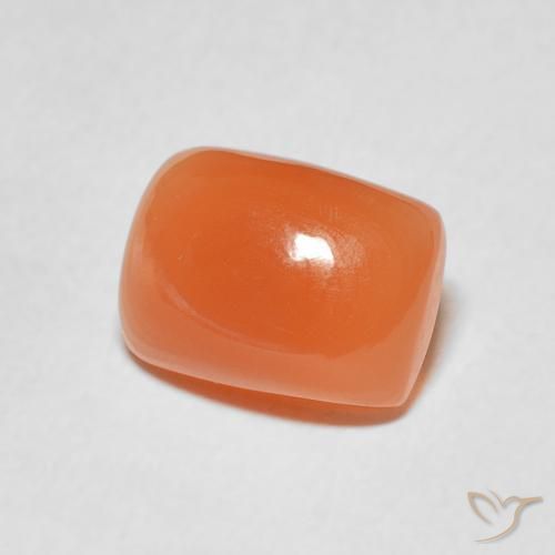 Pierre de lune Orange rougeâtre naturelle Coussin, 2.40 ct, Translucide