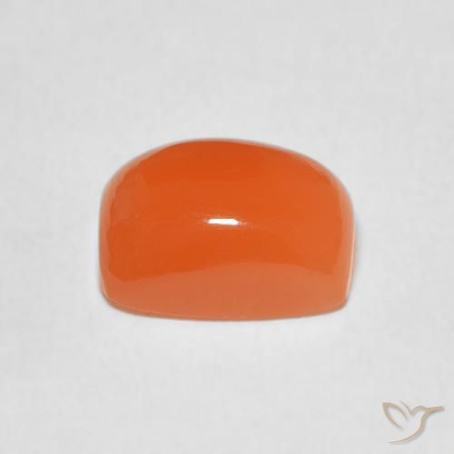 Pierre de lune Orange rougeâtre naturelle Coussin, 2.40 ct, Translucide