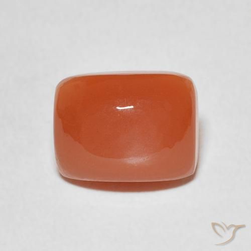 2.61ct Naturel Orange rougeâtre Pierre de lune, Coussin, Translucide