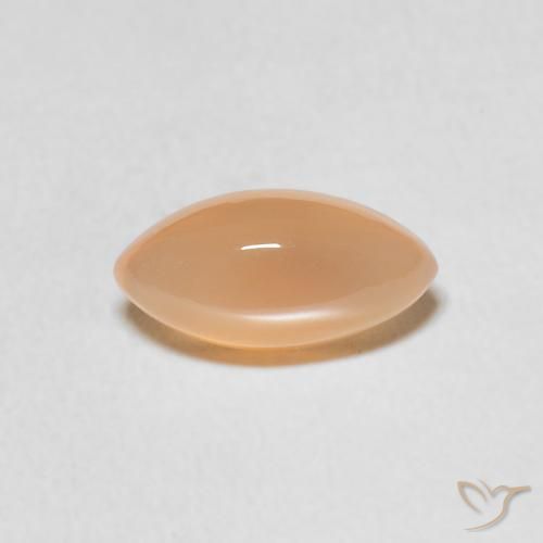 Pierre de lune Orange moyen naturelle Marquise, 1.25 ct, Translucide