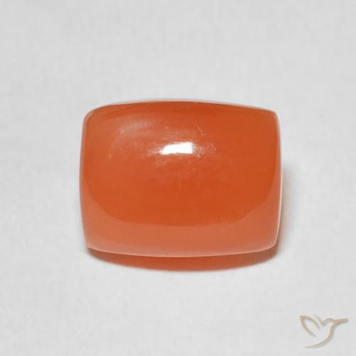 2.57ct Naturel Orange moyen Pierre de lune, Coussin, Translucide
