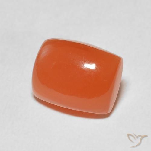 Pierre de lune Orange moyen naturelle Coussin, 2.57 ct, Translucide