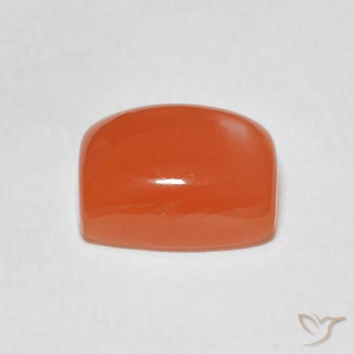 Pierre de lune Orange moyen naturelle Coussin, 2.57 ct, Translucide