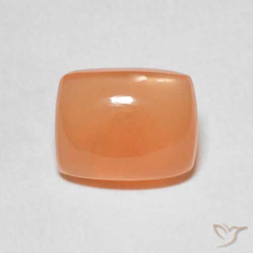 Pierre de lune Orange abricot chaud naturelle Coussin, 2.44 ct, Translucide
