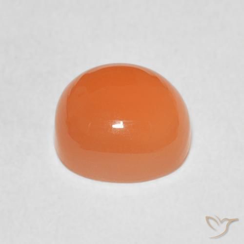 Pierre de lune Orange abricot chaud naturelle Coussin, 2.26 ct, Translucide