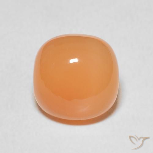 Pierre de lune Orange abricot chaud naturelle Coussin, 2.16 ct, Translucide