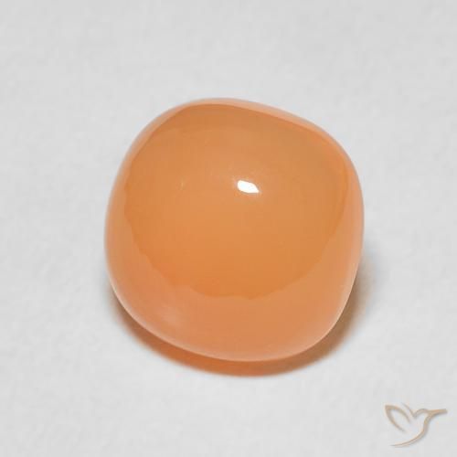 Pierre de lune Orange abricot chaud naturelle Coussin, 2.16 ct, Translucide
