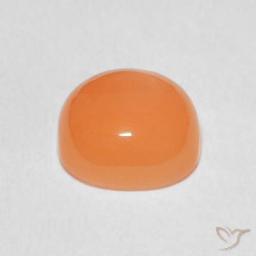 Pierre de lune Orange abricot chaud naturelle Coussin, 2.16 ct, Translucide