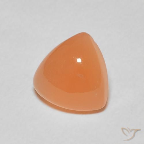 Pierre de lune Orange moyen naturelle Trillion, 1.76 ct, Translucide