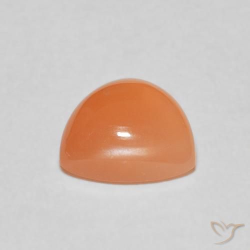 Pierre de lune Orange moyen naturelle Trillion, 1.76 ct, Translucide