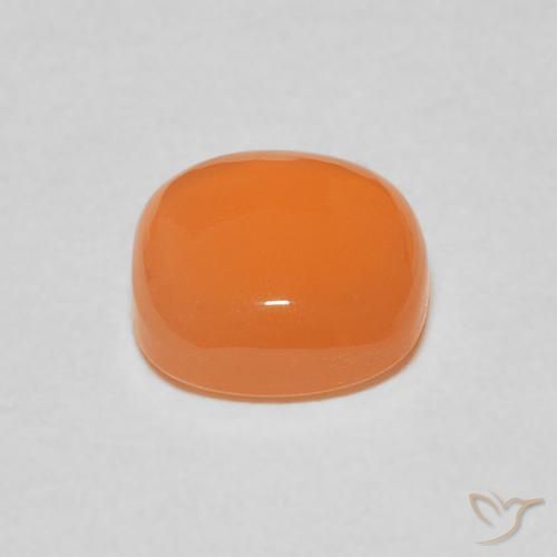 Pierre de lune Orange abricot chaud naturelle Coussin, 2.07 ct, Translucide