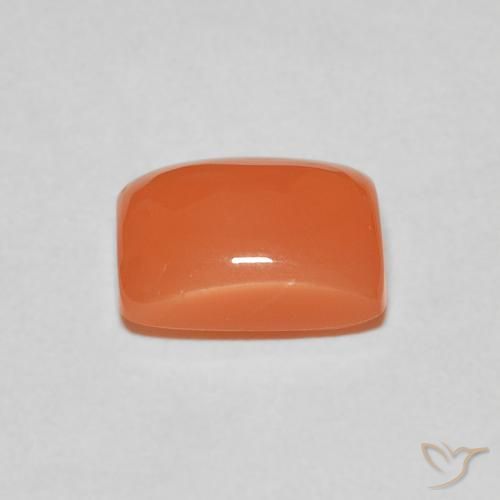 Pierre de lune Orange foncé naturelle Coussin, 2.40 ct, Translucide