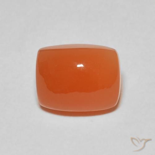 Pierre de lune Orange intense naturelle Coussin, 2.78 ct, Translucide