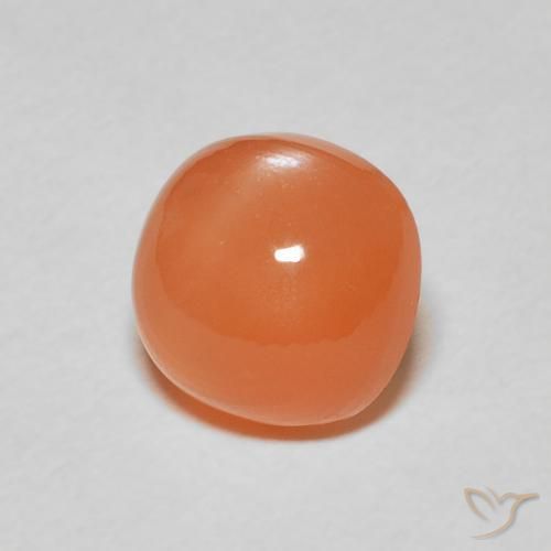 Pierre de lune Orange rougeâtre naturelle Coussin, 2.37 ct, Translucide