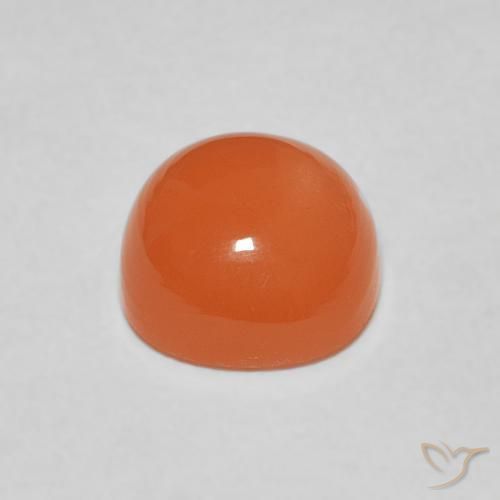 Pierre de lune Orange rougeâtre naturelle Coussin, 2.37 ct, Translucide