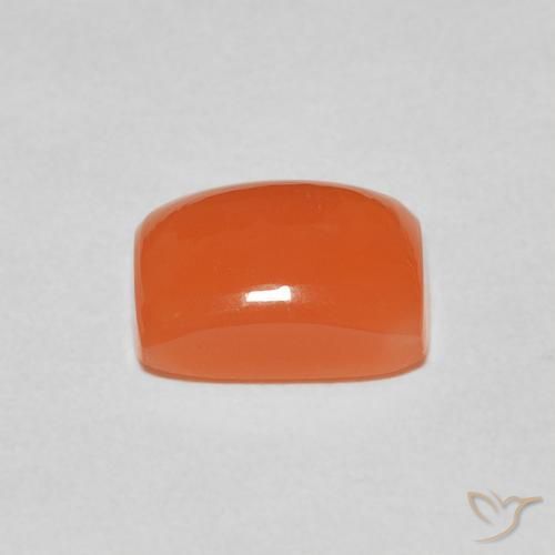 Pierre de lune Orange rougeâtre naturelle Coussin, 2.18 ct, Translucide