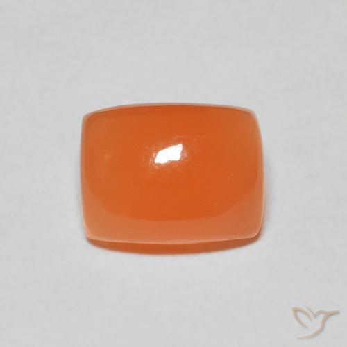 Pierre de lune Orange rougeâtre naturelle Coussin, 2.44 ct, Translucide