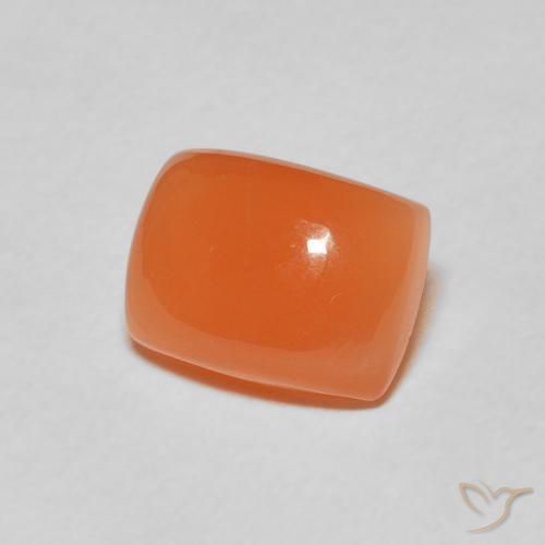 Pierre de lune Orange rougeâtre naturelle Coussin, 2.44 ct, Translucide