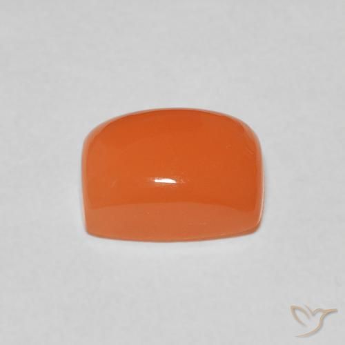 Pierre de lune Orange rougeâtre naturelle Coussin, 2.44 ct, Translucide