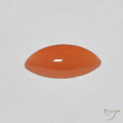 Pierre de lune Orange moyen naturelle Marquise, 0.89 ct, Translucide