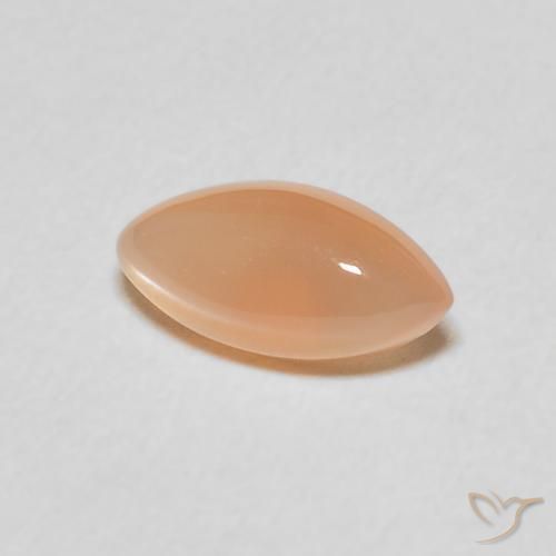 Pierre de lune Pêche Orange naturelle Marquise, 1.16 ct, Translucide