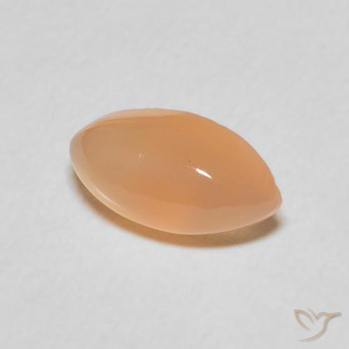 Pierre de lune Pêche Orange naturelle Marquise, 1.35 ct, Translucide