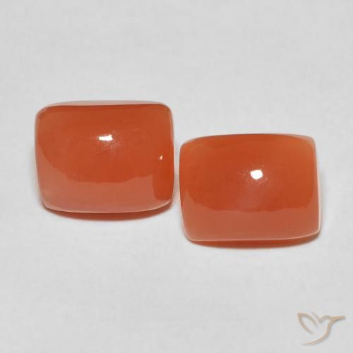 5.32ctw Naturel Orange moyen Pierre de lune, Coussin, Translucide