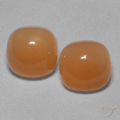 4.54ctw Naturel Orange clair Pierre de lune, Coussin, Translucide