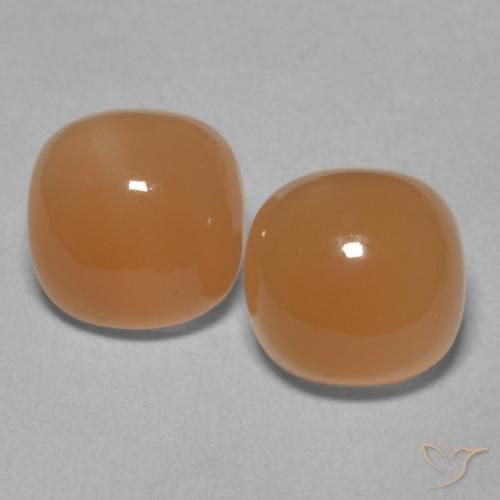 4.79ctw Naturel Orange rougeâtre Pierre de lune, Coussin, Translucide