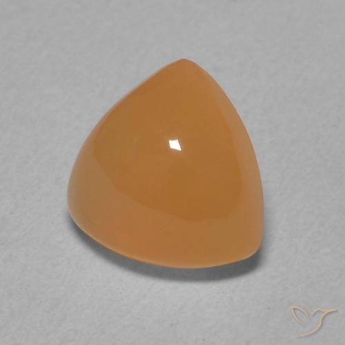 Pierre de lune Pêche Orange naturelle Trillion, 1.82 ct, Translucide